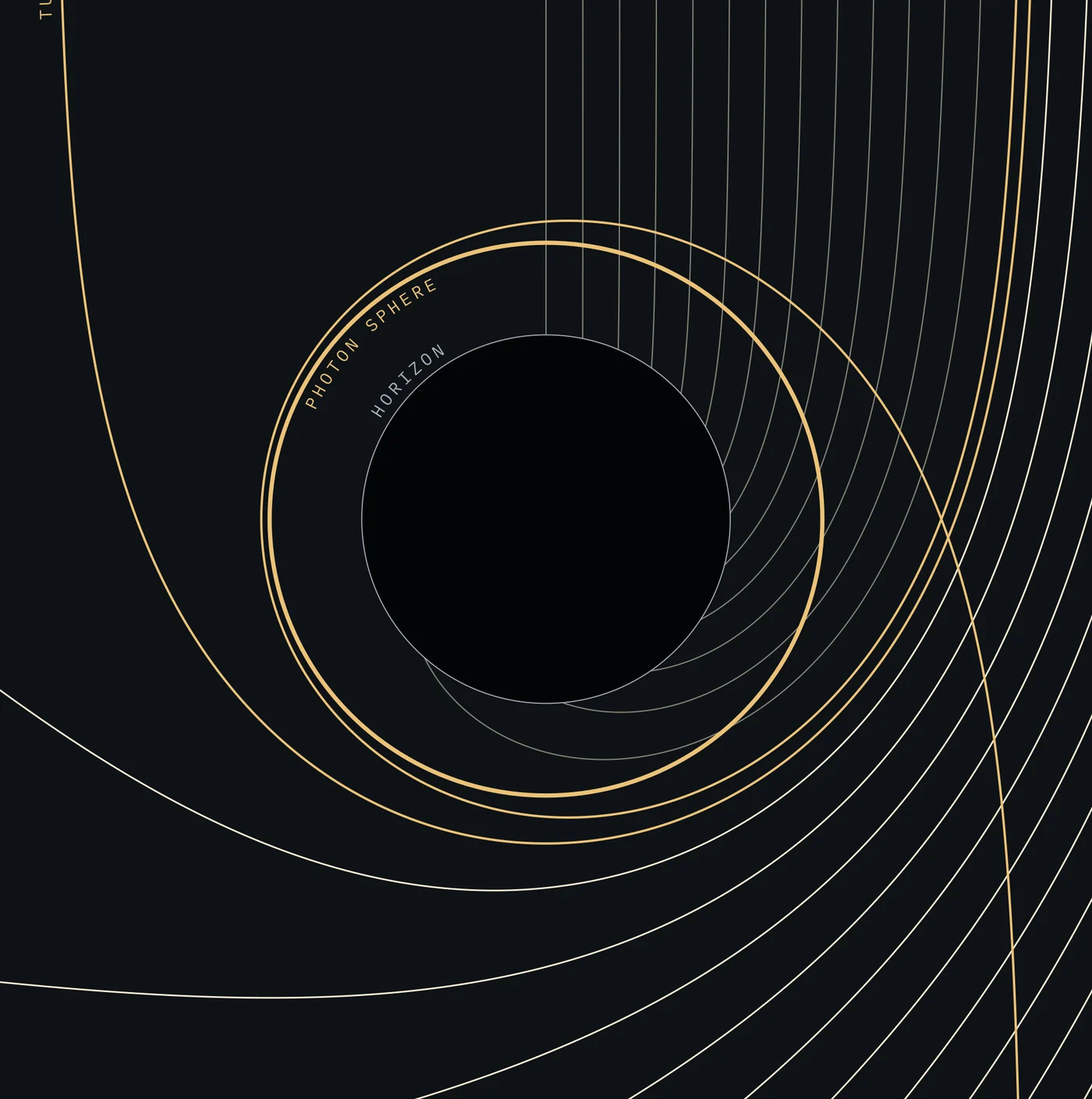 Close to the hole, light can circle it, or turn back the way it came.